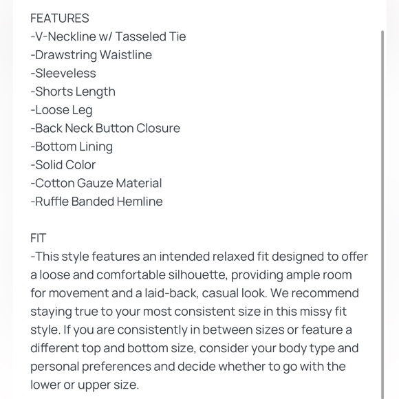 NWT Heyson Hemp Gauze Cotton Romper Shorts Sleeveless Ruffle Collar Ruffled - Picture 3 of 10